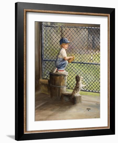 Kid with Baseball-Dianne Dengel-Framed Giclee Print