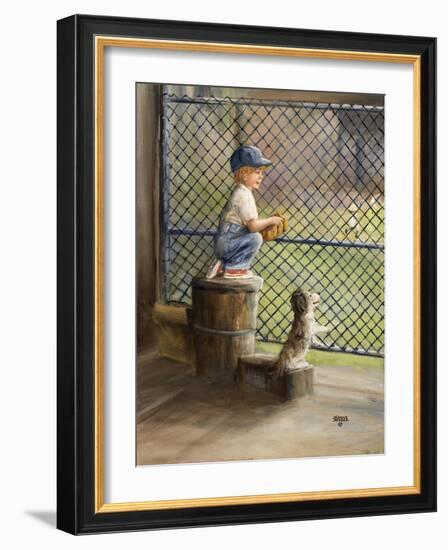 Kid with Baseball-Dianne Dengel-Framed Giclee Print