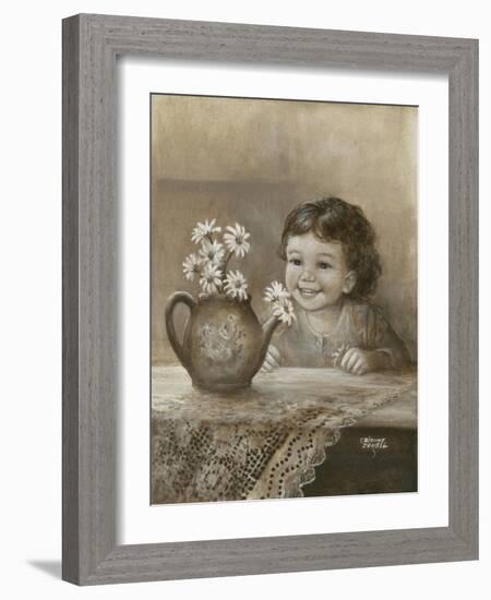 Kid with Daises-Dianne Dengel-Framed Giclee Print