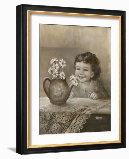 Kid with Daises-Dianne Dengel-Framed Giclee Print