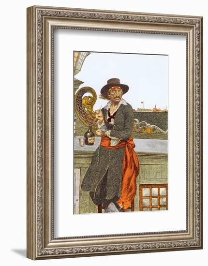 Kidd on The Deck of The Adventure Galley-Howard Pyle-Framed Premium Giclee Print