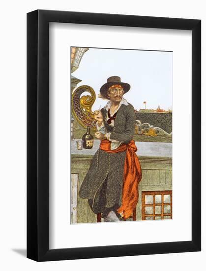 Kidd on The Deck of The Adventure Galley-Howard Pyle-Framed Premium Giclee Print