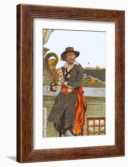 Kidd on The Deck of The Adventure Galley-Howard Pyle-Framed Premium Giclee Print