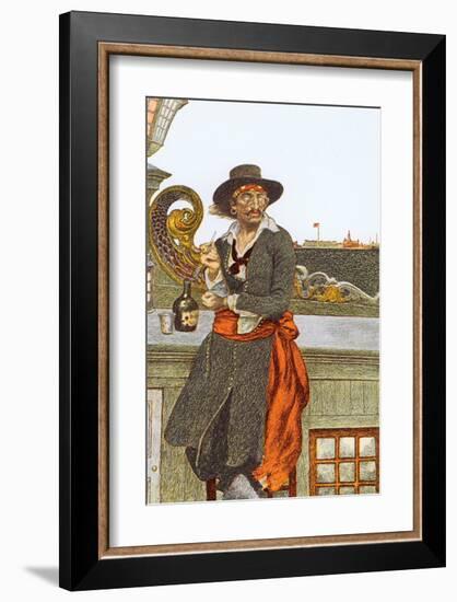 Kidd on The Deck of The Adventure Galley-Howard Pyle-Framed Premium Giclee Print