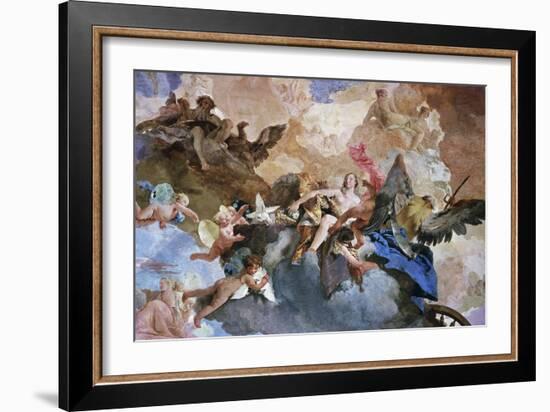 Kidnapping of Venus by Kronos, Detail of Course of Sun Chariot-Giambattista Tiepolo-Framed Giclee Print