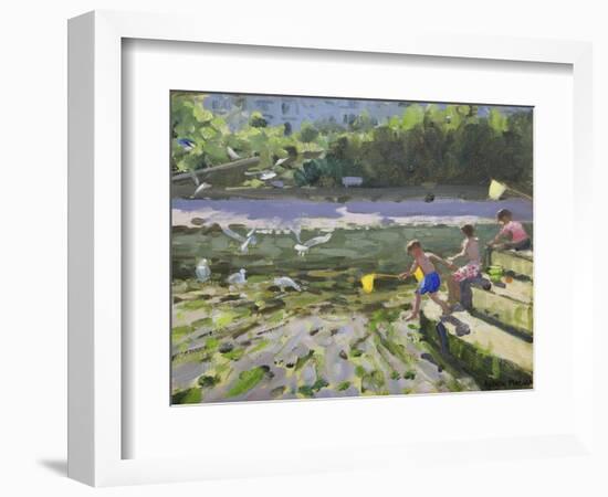 Kids and Seagulls, Looe , 2013-Andrew Macara-Framed Giclee Print