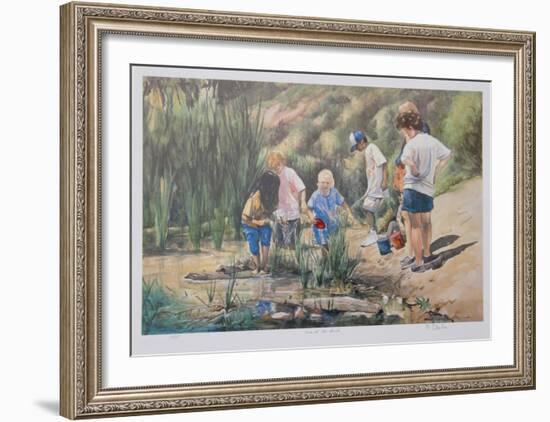 Kids at the Beach-Neville Clarke-Framed Collectable Print