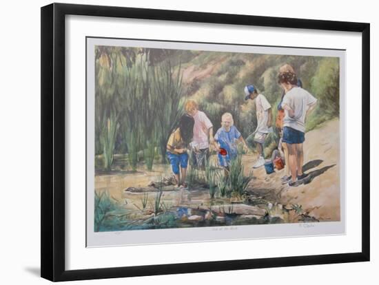 Kids at the Beach-Neville Clarke-Framed Collectable Print