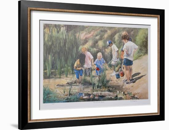 Kids at the Beach-Neville Clarke-Framed Collectable Print