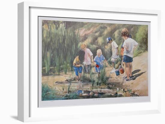 Kids at the Beach-Neville Clarke-Framed Collectable Print
