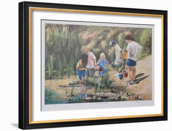 Kids at the Beach-Neville Clarke-Framed Collectable Print