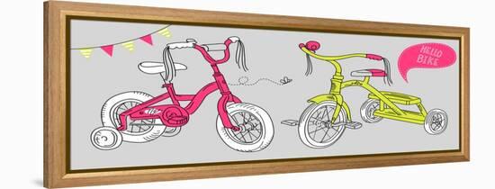 Kids Bicycles, a Girls Bike and a Tricycle-Alisa Foytik-Framed Stretched Canvas