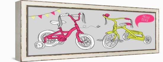 Kids Bicycles, a Girls Bike and a Tricycle-Alisa Foytik-Framed Stretched Canvas