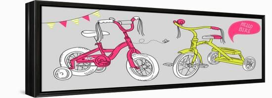 Kids Bicycles, a Girls Bike and a Tricycle-Alisa Foytik-Framed Stretched Canvas