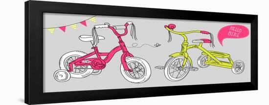 Kids Bicycles, a Girls Bike and a Tricycle-Alisa Foytik-Framed Art Print