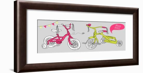 Kids Bicycles, a Girls Bike and a Tricycle-Alisa Foytik-Framed Art Print