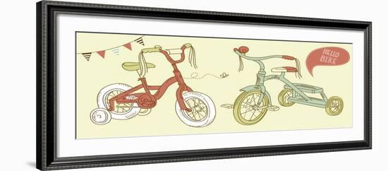 Kids Bicycles, a Girls Bike and a Tricycle-Alisa Foytik-Framed Art Print