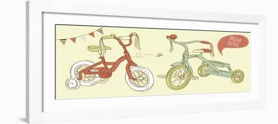 Kids Bicycles, a Girls Bike and a Tricycle-Alisa Foytik-Framed Art Print