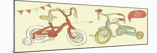 Kids Bicycles, a Girls Bike and a Tricycle-Alisa Foytik-Mounted Art Print