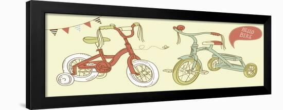 Kids Bicycles, a Girls Bike and a Tricycle-Alisa Foytik-Framed Art Print