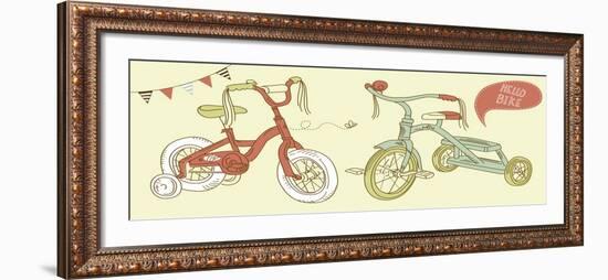 Kids Bicycles, a Girls Bike and a Tricycle-Alisa Foytik-Framed Art Print