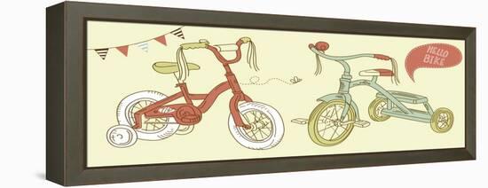 Kids Bicycles, a Girls Bike and a Tricycle-Alisa Foytik-Framed Stretched Canvas