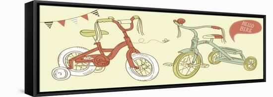 Kids Bicycles, a Girls Bike and a Tricycle-Alisa Foytik-Framed Stretched Canvas