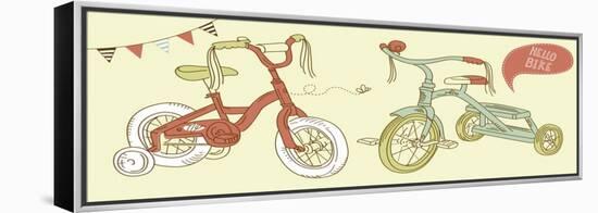 Kids Bicycles, a Girls Bike and a Tricycle-Alisa Foytik-Framed Stretched Canvas