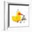 Kids Duck Playing Cubes Funny Toy. Yellow Duckling Birdie Cartoon Funny Childish Adorable Illustrat-Popmarleo-Framed Art Print