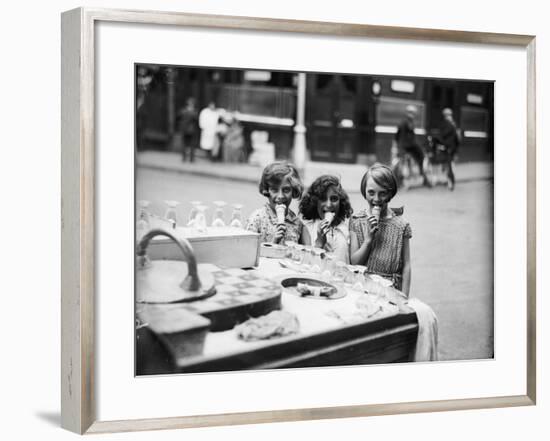 Kids Eating Ice Cream-null-Framed Photographic Print