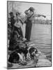 Kids Fishing at Idlewild Park During Trout Season For Children-Nat Farbman-Mounted Photographic Print