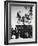 Kids Hanging on Crossbars of Railroad Crossing Signal to See and Hear Richard M. Nixon Speak-Carl Mydans-Framed Photographic Print