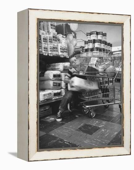 Kids in Supermarket, Experiment by Kroger Food Foundation, Children Let Loose in Kroger Supermarket-Francis Miller-Framed Premier Image Canvas