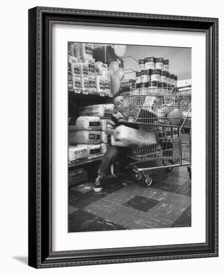 Kids in Supermarket, Experiment by Kroger Food Foundation, Children Let Loose in Kroger Supermarket-Francis Miller-Framed Photographic Print