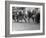 Kids Lining up Like Line Men Ready to Play-Wallace Kirkland-Framed Photographic Print