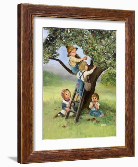 Kids Picking Apples-Dianne Dengel-Framed Giclee Print