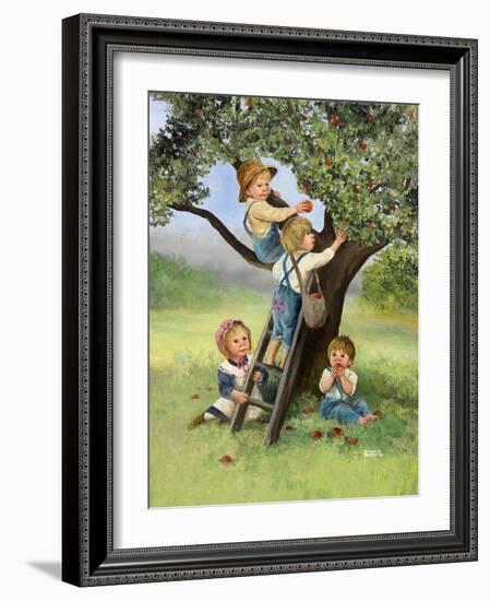 Kids Picking Apples-Dianne Dengel-Framed Giclee Print