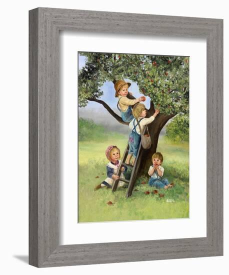 Kids Picking Apples-Dianne Dengel-Framed Giclee Print