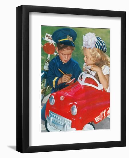 Kids Playing Cops-null-Framed Art Print