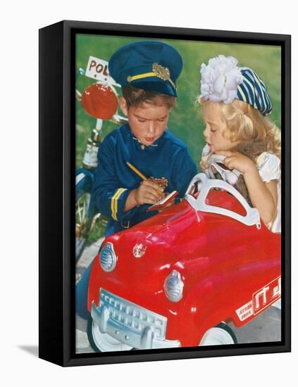 Kids Playing Cops-null-Framed Stretched Canvas