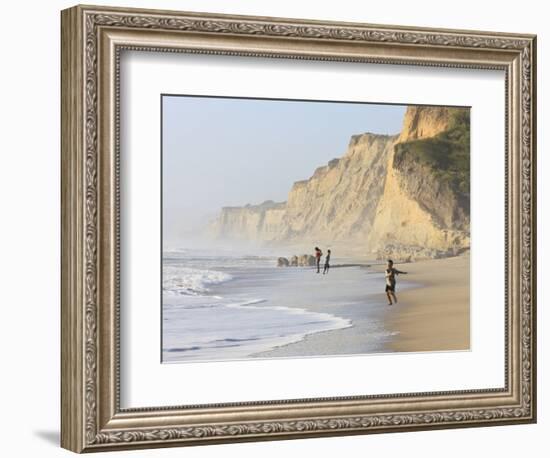 Kids Playing on Beach, Santa Cruz Coast, California, USA-Tom Norring-Framed Photographic Print