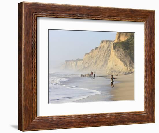 Kids Playing on Beach, Santa Cruz Coast, California, USA-Tom Norring-Framed Photographic Print