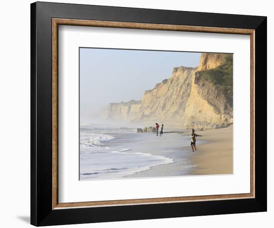 Kids Playing on Beach, Santa Cruz Coast, California, USA-Tom Norring-Framed Photographic Print