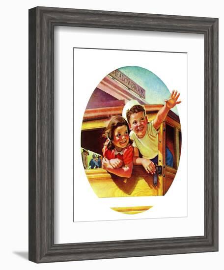 "Kids Riding Trolley," July 20, 1940-Frances Tipton Hunter-Framed Giclee Print