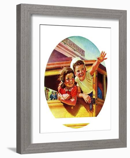 "Kids Riding Trolley," July 20, 1940-Frances Tipton Hunter-Framed Giclee Print