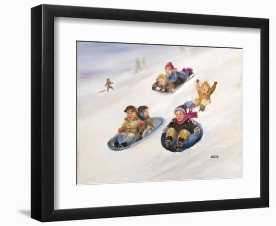 Kids Sledding-Dianne Dengel-Framed Giclee Print