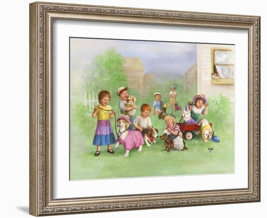 Kids with Dogs-Dianne Dengel-Framed Giclee Print