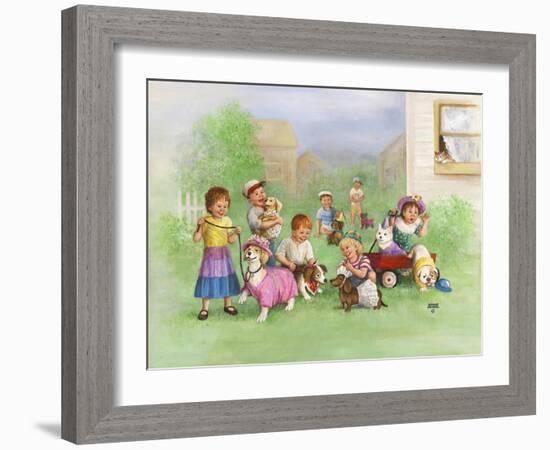 Kids with Dogs-Dianne Dengel-Framed Giclee Print