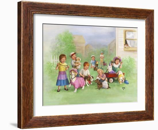 Kids with Dogs-Dianne Dengel-Framed Giclee Print