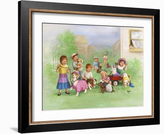 Kids with Dogs-Dianne Dengel-Framed Giclee Print